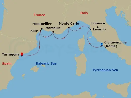 Itinerary schematic diagram