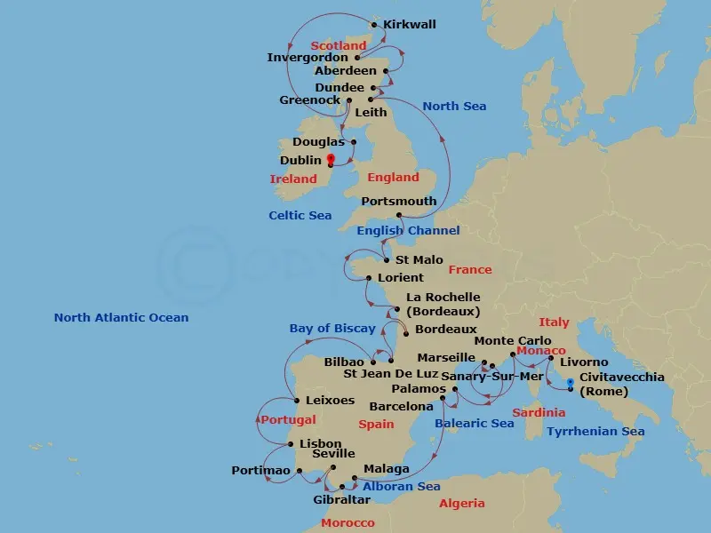 Itinerary schematic diagram