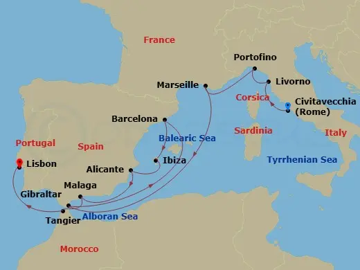Itinerary schematic diagram