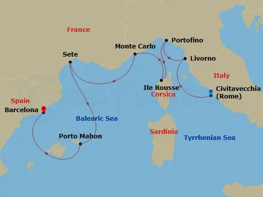 Itinerary schematic diagram