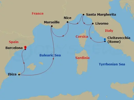 Itinerary schematic diagram