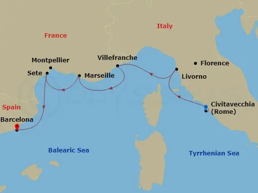 Itinerary schematic diagram