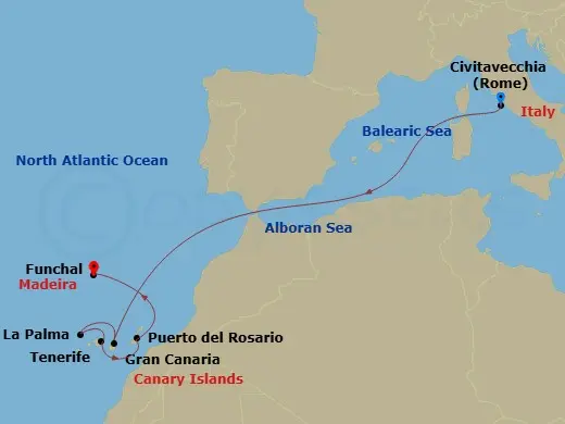 Itinerary schematic diagram