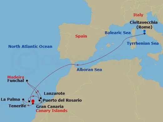 Itinerary schematic diagram