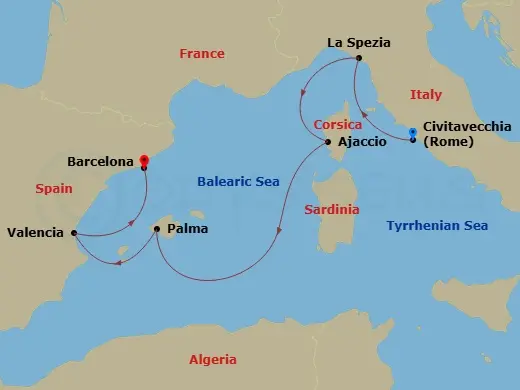 Itinerary schematic diagram