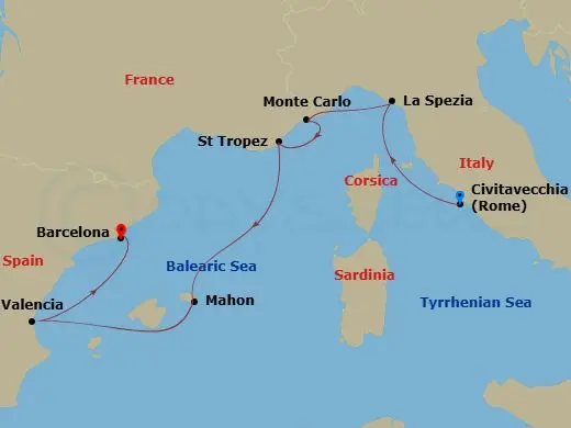 Itinerary schematic diagram