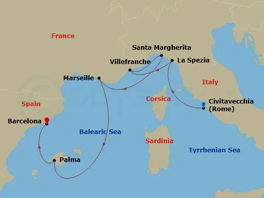 Itinerary schematic diagram