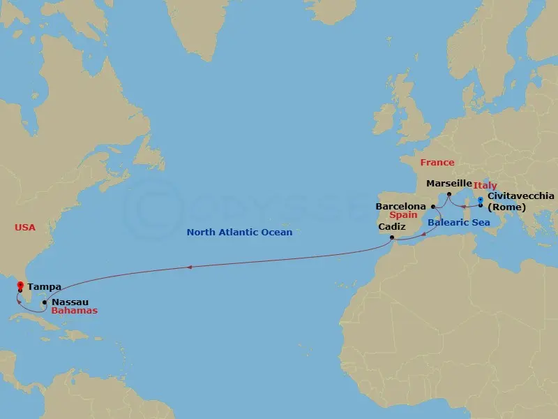 Itinerary schematic diagram