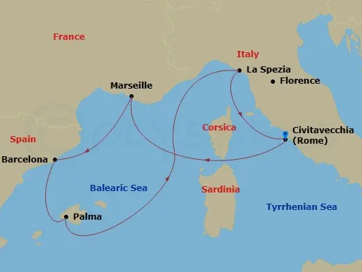 Itinerary schematic diagram