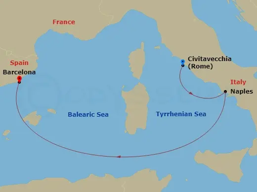 Itinerary schematic diagram