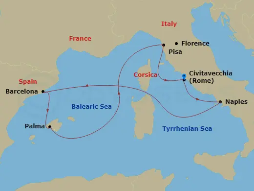 Itinerary schematic diagram