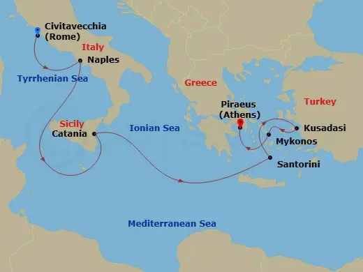 Itinerary schematic diagram