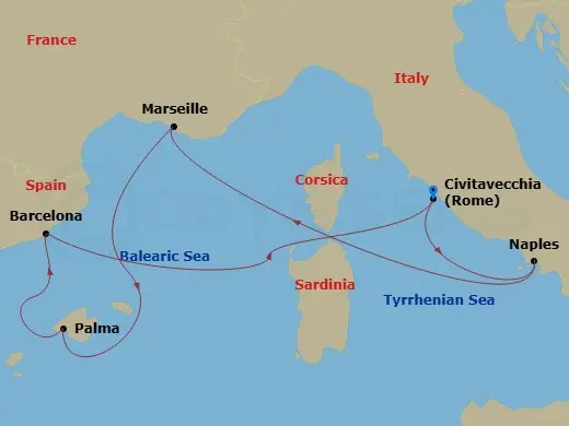 Itinerary schematic diagram