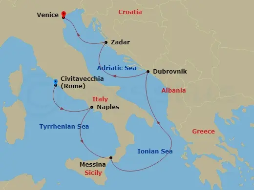 Itinerary schematic diagram