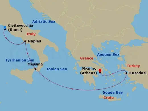 Itinerary schematic diagram