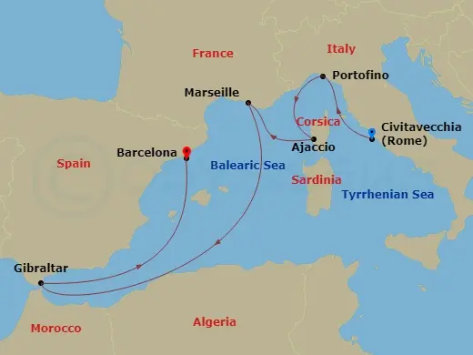 Itinerary schematic diagram