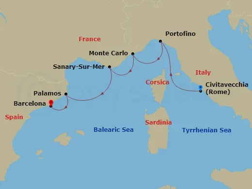 Itinerary schematic diagram