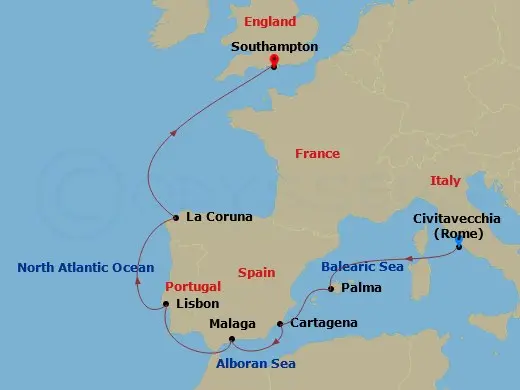 Itinerary schematic diagram