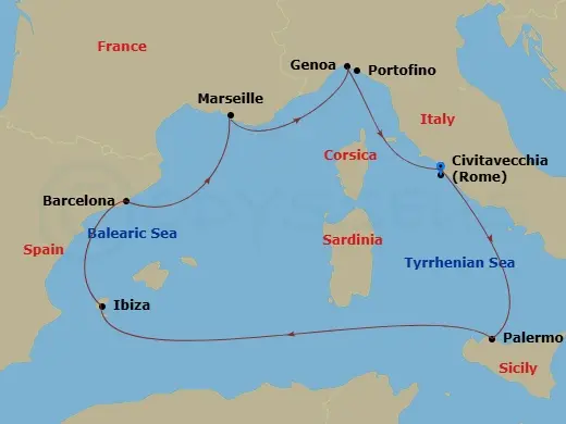 Itinerary schematic diagram