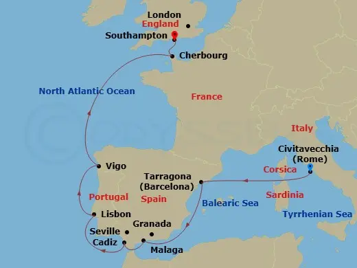 Itinerary schematic diagram