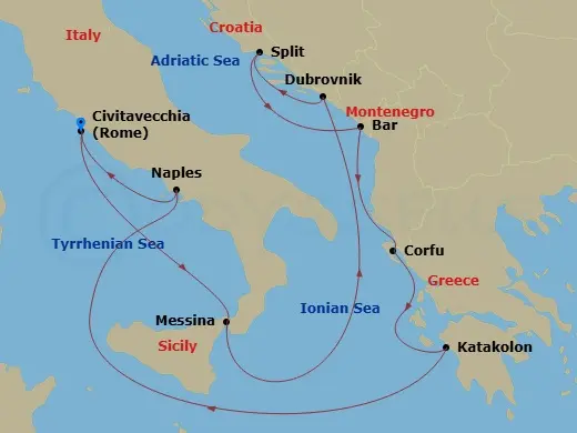 Itinerary schematic diagram