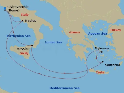 Itinerary schematic diagram