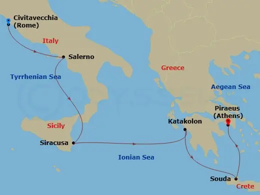 Itinerary schematic diagram