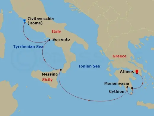 Itinerary schematic diagram