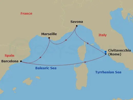 Itinerary schematic diagram