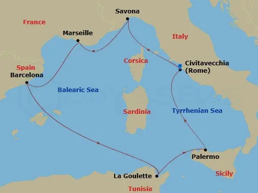 Itinerary schematic diagram