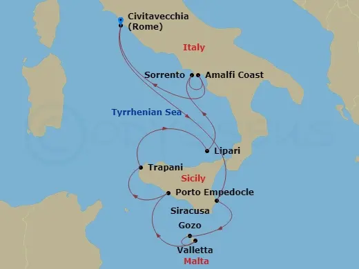Itinerary schematic diagram