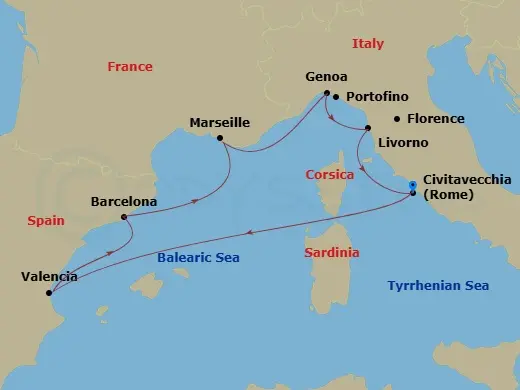 Itinerary schematic diagram