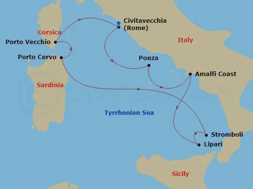 Itinerary schematic diagram