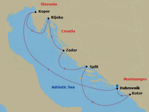 Itinerary schematic diagram