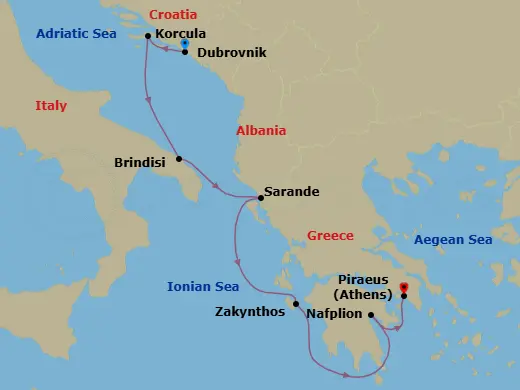 Itinerary schematic diagram
