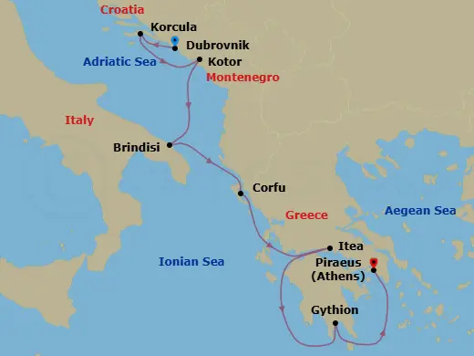 Itinerary schematic diagram