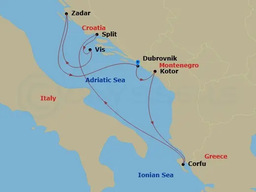 Itinerary schematic diagram