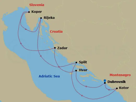 Itinerary schematic diagram