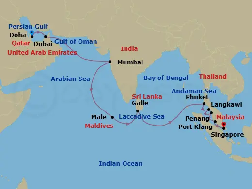 Itinerary schematic diagram