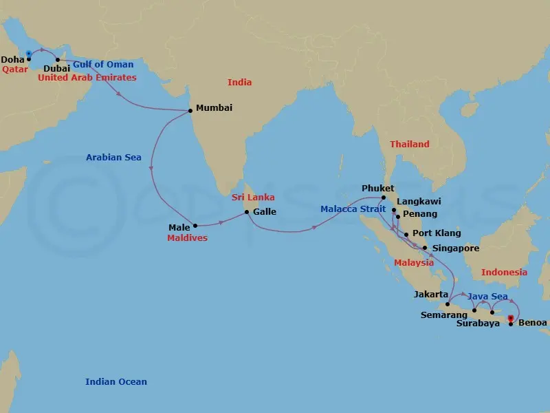 Itinerary schematic diagram