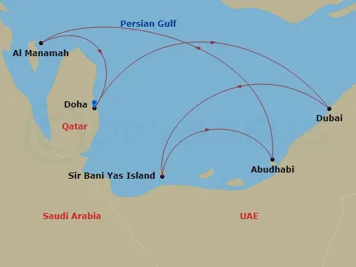 Itinerary schematic diagram