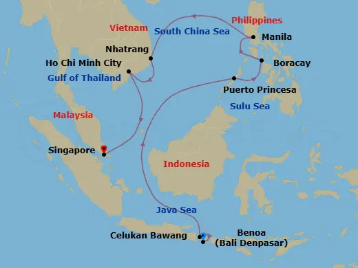 Itinerary schematic diagram