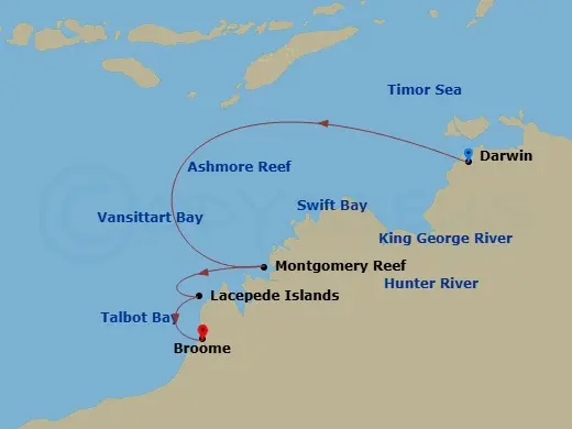 Itinerary schematic diagram