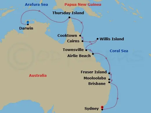 Itinerary schematic diagram