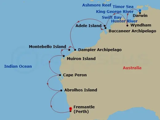 Itinerary schematic diagram