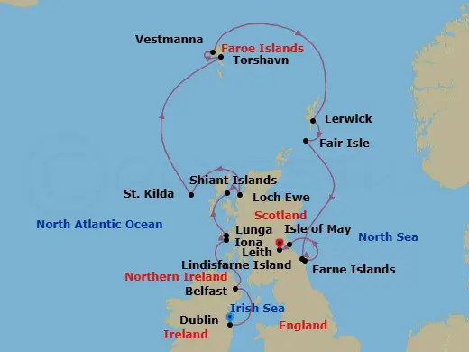 Itinerary schematic diagram