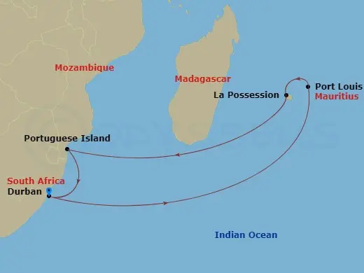 Itinerary schematic diagram