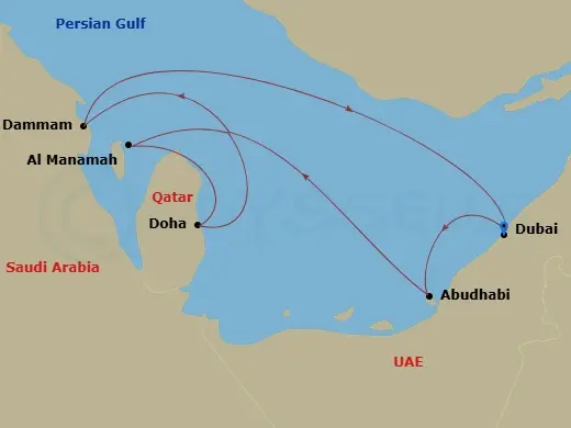 Itinerary schematic diagram