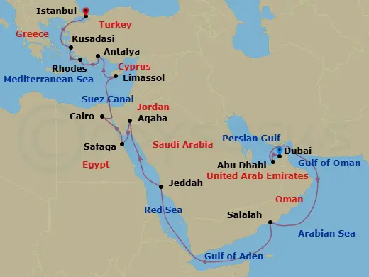 Itinerary schematic diagram