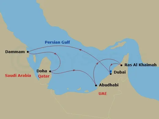 Itinerary schematic diagram